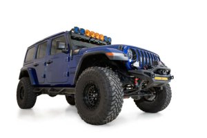 Jeep JT Front Bumper - Addictive Desert Designs - Rock Fighter - Hammer Black with Satin Black panels - `18-`27